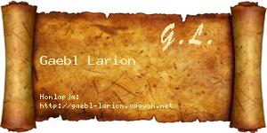 Gaebl Larion névjegykártya
